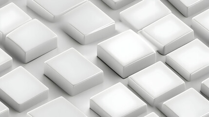 3D Minimalist Calendar Tiles Design: Elegant Monochromatic Seamless Background for 2025 Calendar Months, Sophisticated Icon on White