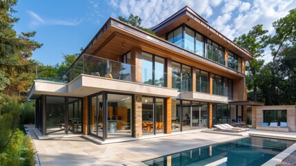 Fototapeta premium Modern House with Pool