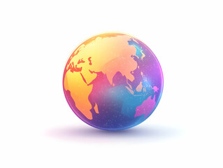 Fototapeta premium Flat Holographic Globe Frame Design for World AIDS Day: A Clean Vector Illustration Promoting Global Awareness with Space for Impactful Messages