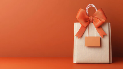 A vibrant 3D illustration of a personalized gift bag featuring a custom name tag and festive ribbon, perfect for celebrations and special occasions.