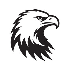 Head of the Black Eagle. silhouette vector symble icon, isolated on white background