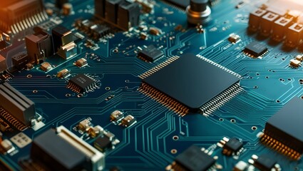 Obraz premium A circuit board pattern representing technological innovation, perfect for business