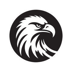 Head of the Black Eagle. silhouette vector symble icon, isolated on white background
