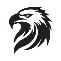 Head of the Black Eagle. silhouette vector symble icon, isolated on white background