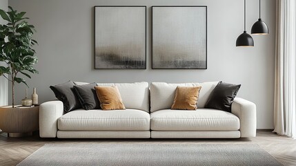 Chic and modern living room design featuring elegant luxurious details picture