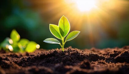Tiny sprout reaching for the sun