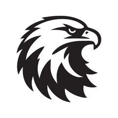 Fototapeta premium Head of the Black Eagle. silhouette vector symble icon, isolated on white background