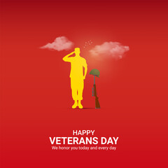 Creative Veterans Day ads design. Veterans Day, Celebrated November 11, vector, 3d illustration