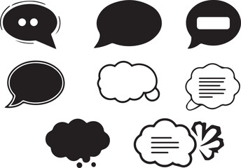 set of comic speech bubbles vector logo icons