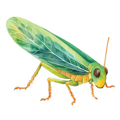 Leafhopper watercolor clipart illustration isolated