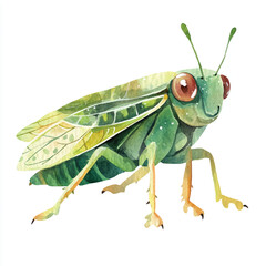 Leafhopper watercolor clipart illustration isolated