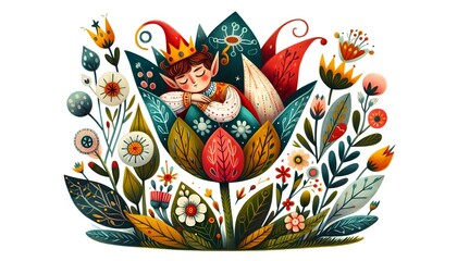"Sueños Florales de Príncipes y Hadas"