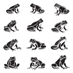 Frog in cartoon, doodle style . Image for t-shirt, web, mobile apps and ui. Isolated 2d vector illustration in logo, icon, sketch style, Eps 10, black and white. AI Generative