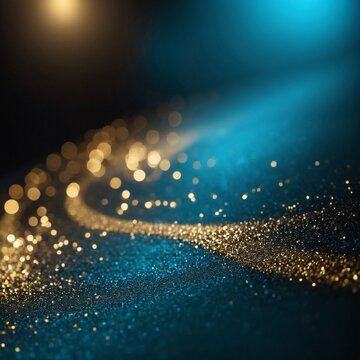 Hintergrundbild f&uuml;r Computer, Goldene und blaue Lichtpunkte