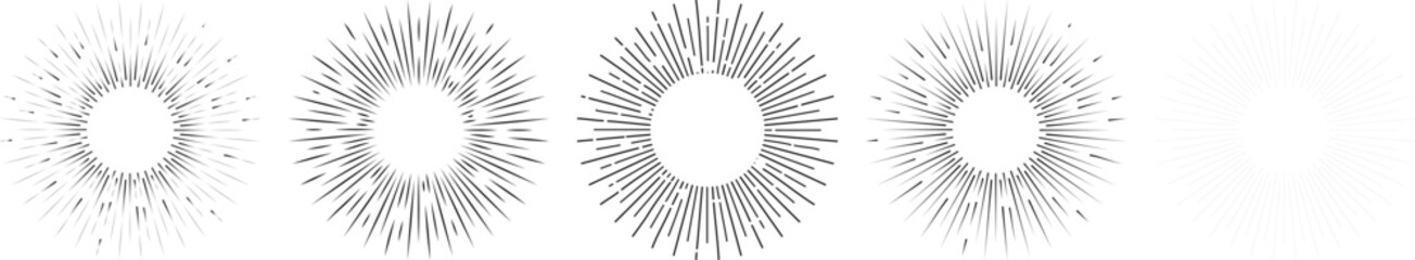 Sunburst set. collection sunburst best quality.Sunrise rays light burst line. vector eps10