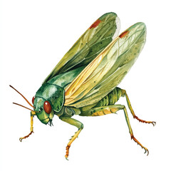 Leafhopper watercolor clipart illustration isolated