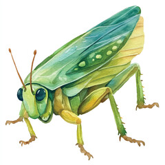 Leafhopper watercolor clipart illustration isolated