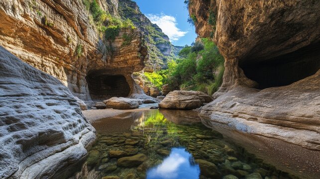 Rock Formation with Creek at Madonie Natural Park, Sicily