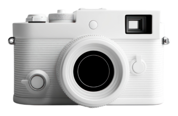 PNG  Minimalist white vintage camera design