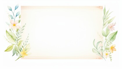 Beautiful watercolor frame with floral elements, perfect for invitations, greeting cards, or creative projects.