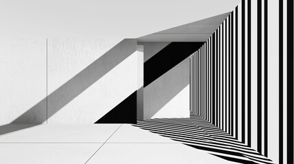 Fototapeta premium Minimalist abstract lines, elegant design with black and white intersecting lines, forming abstract shapes, set against a minimalist