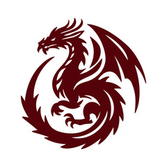 Dragon silhouette logo design. Dragon vector illustration