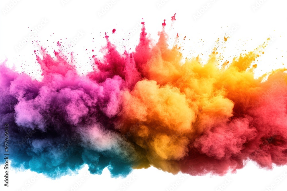Aufkleber vibrant explosion of colorful powder creating a dynamic and artistic visual effect, perfect for back