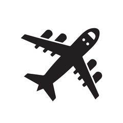 Obraz premium Airplane silhouette vector. Plane logo, icon. Plane vector design isolated on white background.