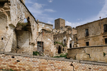 Craco is a ghost town (Basilicata, Italy) abandoned due to natural disasters such as landslides and earthquakes, despite being in ruins Craco remains a popular tourist attraction and filming location