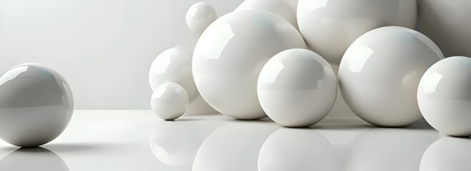 Abstract Sphere Composition: White Spheres on a White Background