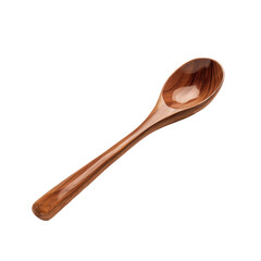 A wooden spoon is shown on a white background
