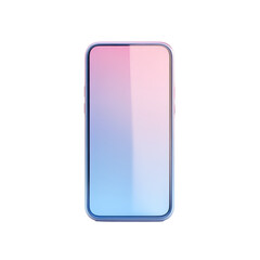 A phone with a blue and pink background