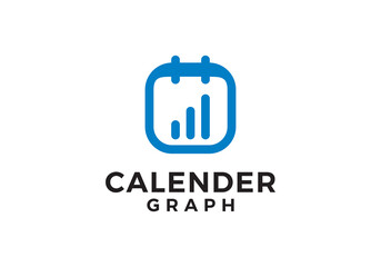calendar with chart logo. business financial symbol vector design