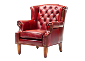 Elegant Red Leather Armchair – Modern Design for Stylish Interiors