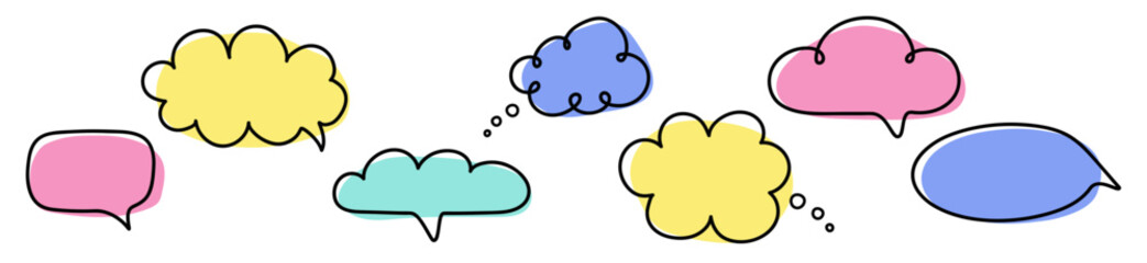 Cartoon speech bubbles set. Cartoon style balloons. Vector illustration