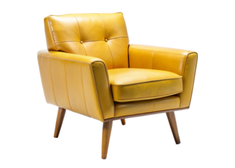 Elegant Yellow Leather Armchair – Modern Design for Stylish Interiors