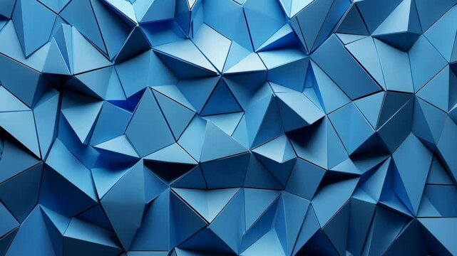 Exploring abstract blue geometric shapes with intricate textures and patterns in a captivating visual display