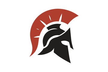 Trojan Soldier spartan helmet vector silhouette illustration
