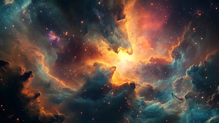 Obraz premium A captivating worms-eye view of a cosmic landscape.