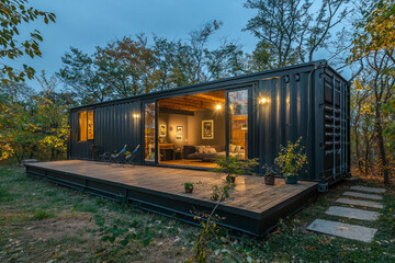 Obraz premium A house made from refurbish shipping container.