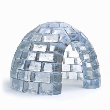 A small igloo made of ice blocks