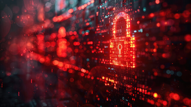 A close-up of a computer screen with a padlock symbol, representing data encryption and security