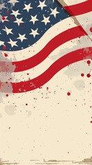Fototapeta premium Grunge American Flag with Splatter Art