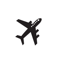 Obraz premium Airplane silhouette vector. Plane logo, icon. Plane vector design isolated on white background.