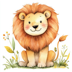 Lion watercolor clipart illustration isolated © yuniazizah