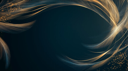 Abstract waving Feathers on a dark background