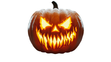 Fototapeta premium A pumpkin with a scary face on it