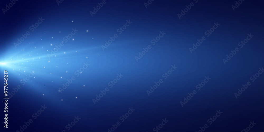 Poster light effect blue glowing light. solar flare. glow effect. starburst with shimmering sparkles.