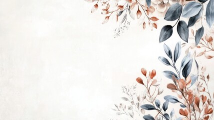 A customizable wedding frame template with soft botanical details, offering a flexible and elegant layout for personalized wedding invitations.