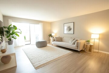 Fototapeta premium A clean, organized living room with no visible dust, symbolizing a dustfree, hygienic environment, Dustfree home, clean living